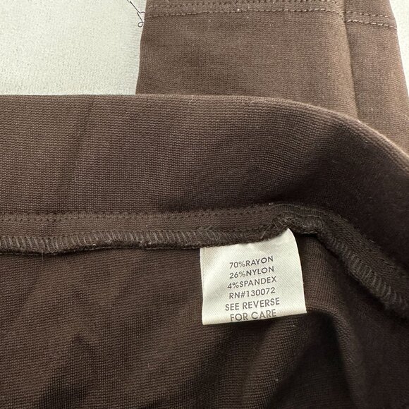 Narration Womens Brown Slim-Fit Stretch Pants W/ Gold Button Accents Size M - Picture 5 of 7